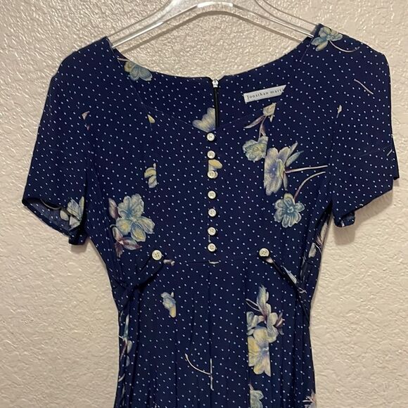 Jonathan Martin Vintage Floral Button Front Midi Dress Size Small - Picture 3 of 6